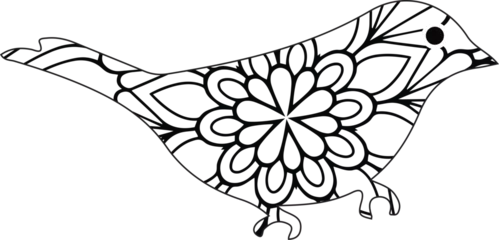 Behang birds coloring page for adult © arawizard