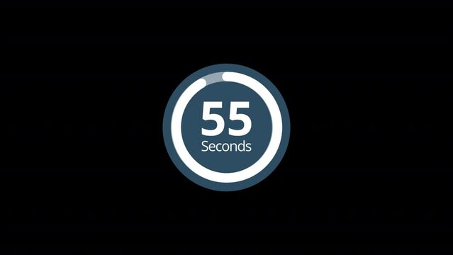 Circle countdown timer one minute animation from 60 to 0 seconds, 60 Seconds countdown, Countdown timer, Countdown