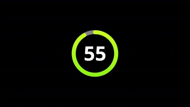 Circle countdown timer one minute animation from 60 to 0 seconds, 60 Seconds countdown, Countdown timer, Countdown