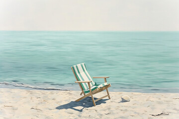 Serene Solitude: A Beachfront View, chairs on the beach