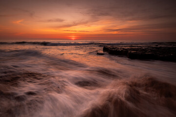Abstract seascape first light in morning time of the day.