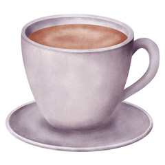 Coffee Cup Watercolor Hand Draw Illustration
