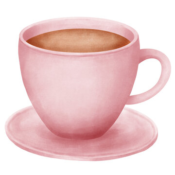 Coffee Cup Watercolor Hand Draw Illustration