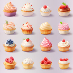Pastry colorful repeat pattern, sweets background