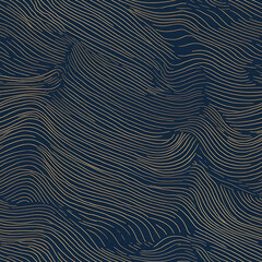 Indigo Stipple Abstract Water Seamless Pattern