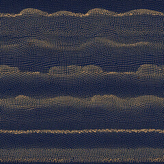 Indigo Stipple Horizon Seamless Pattern