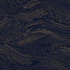 Indigo Stipple Ocean Tides Seamless Pattern