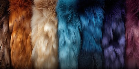 rich and opulent abstract fur in various hues, generative AI - obrazy, fototapety, plakaty