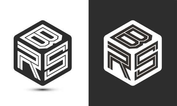 BRS letter logo design with illustrator cube logo, vector logo modern alphabet font overlap style.