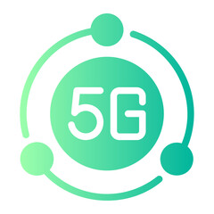 technology integration gradient icon