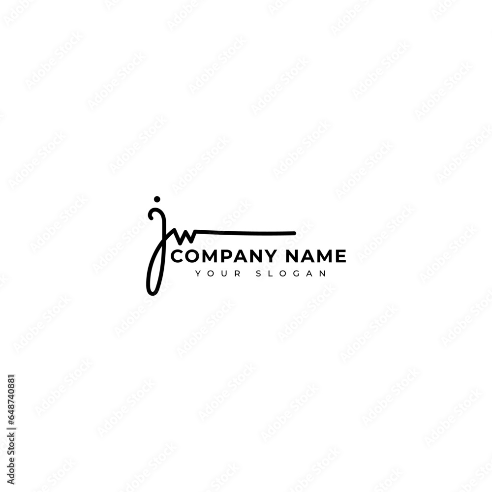 Poster jw initial signature logo vector design