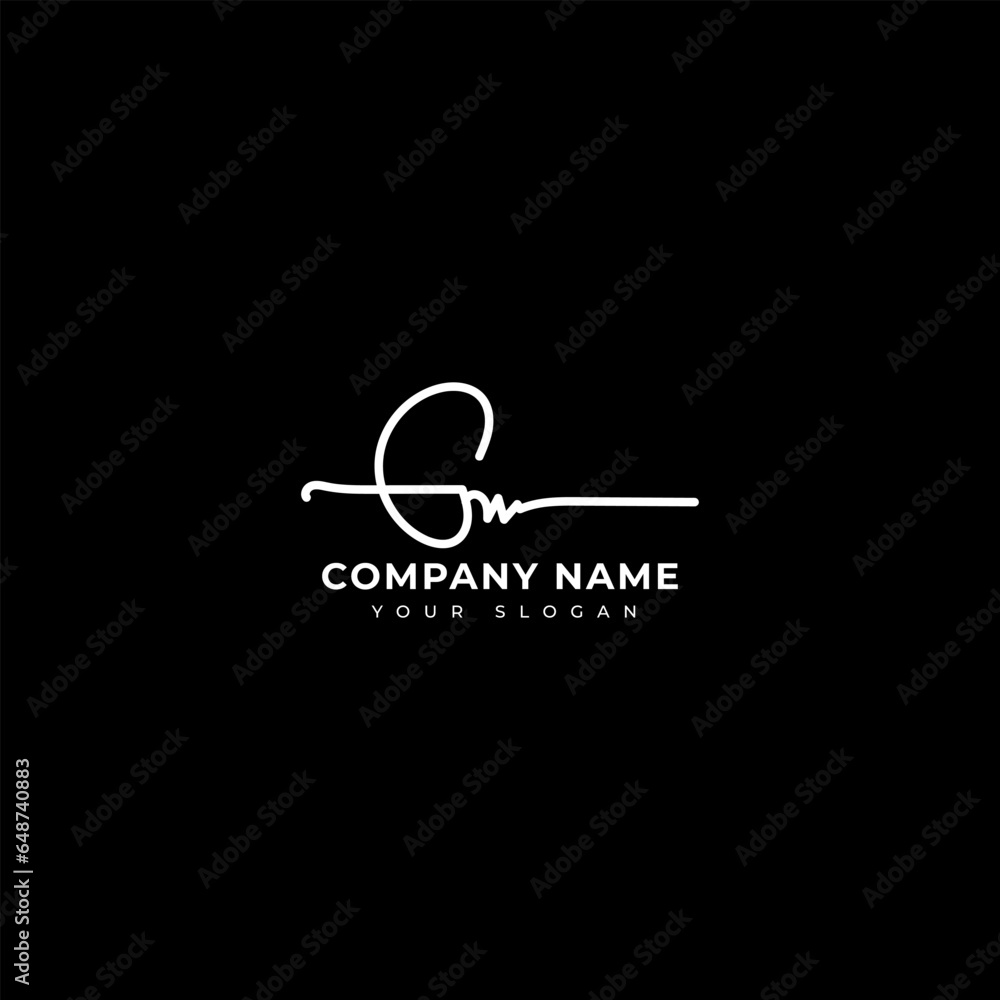 Poster gw initial signature logo vector design