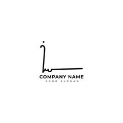 Iw Initial signature logo vector design