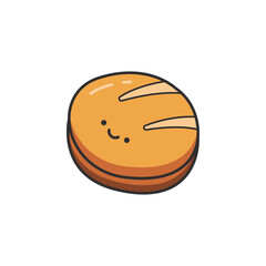 Bread icon in flat color style. Bakery food vector illustration on white isolated background. Bakery business concept.