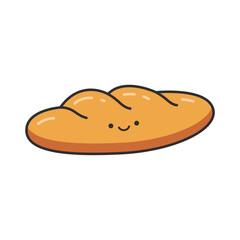 Bread cartoon icon. Bakery and food theme. Isolated design. Vector illustration