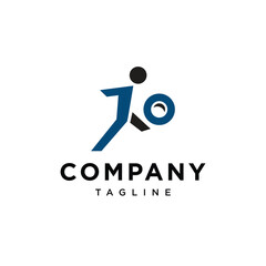 Letter J kick logo icon vector template.eps