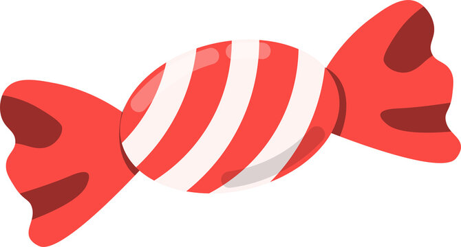 Isolated illustration pepermint red white stripe candy for holiday season christmas and halloween graphic element