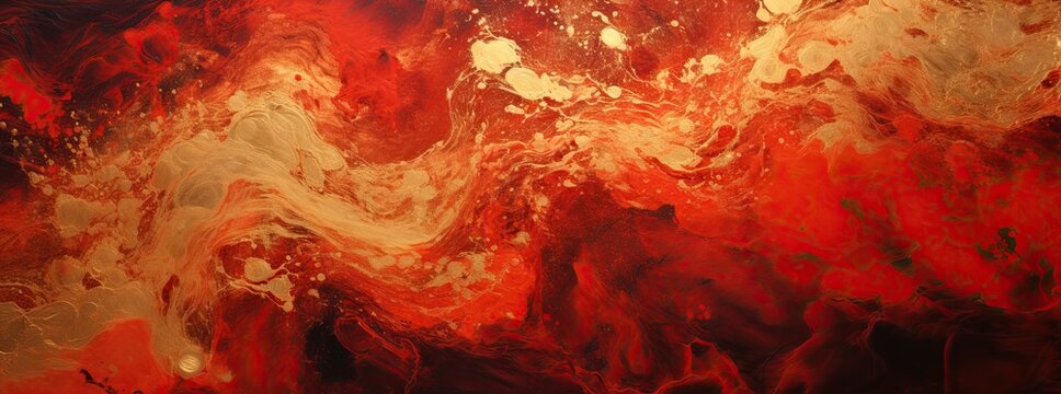 abstract paint red flames red golden flames abstract paint, in the style of poured resin, chinese new year
