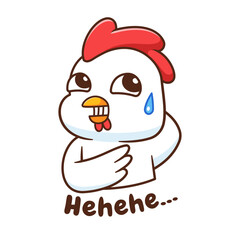 Vector Cute Chicken Character Emotes Element Collection Isolated