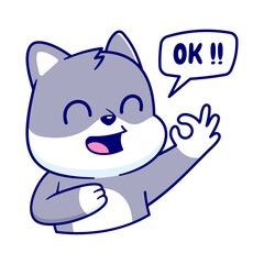 Vector Cute Cat Character Emotes Element Collection Isolated