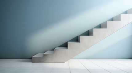 A minimalist staircase with clean,  straight lines and no unnecessary ornamentation