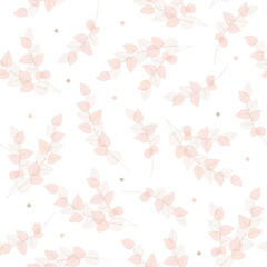 Vector illustration of a seamless floral pattern print using light rose or pastel pink color