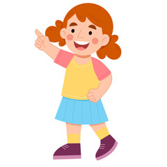 Illustration of a girl pointing a finger