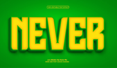 Never fully editable 3d premium vector text effect