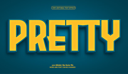 Pretty fully editable 3d premium vector text effect