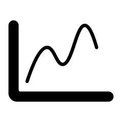 Time Series Chart icon, glyph icon style