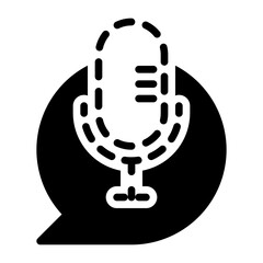 microphone disable icon, glyph icon style