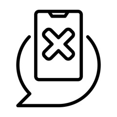 Fototapeta premium Video Disable icon, line icon style