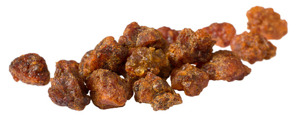 Myrrh resin isolated on white background.