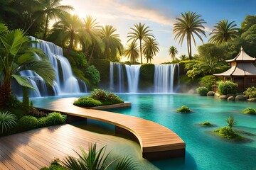 Waterfall in morning 