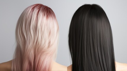 Fototapeta premium After nourishing the hair with shampoo or serum Repair damaged hair follicles