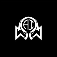 AI Letter Logo Design. AI Monogram Logo Vector. AI Abstract Unique modern flat creative logo.
