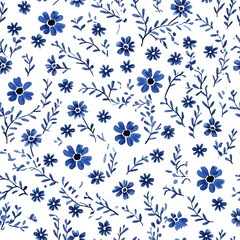 seamless pattern with flowers,bulo,floral,snowflake,pattern ,AI generated