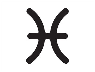 Obraz premium Pisces zodiac symbol silhouette vector art