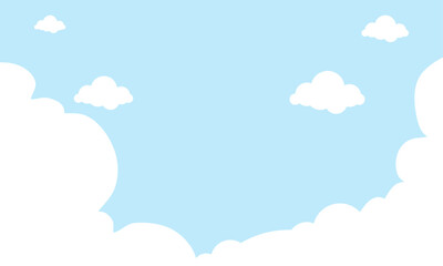 Vector blue sky and clouds illustration background