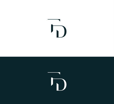 FD, DF letter logo design template elements. Modern abstract digital alphabet letter logo.