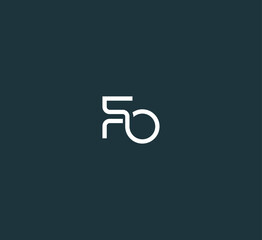 FO, OF letter logo design template elements. Modern abstract digital alphabet letter logo. © MstBina