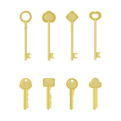vector illustration of various key shapes
