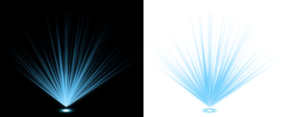 spot light for holographic hud circle with blue shining from bottom transparent background