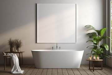 Fototapeta premium Modern Aesthetic Bathroom Interior Design Created with Generative AI