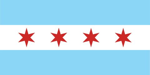 Obraz premium Vector flag of Chicago