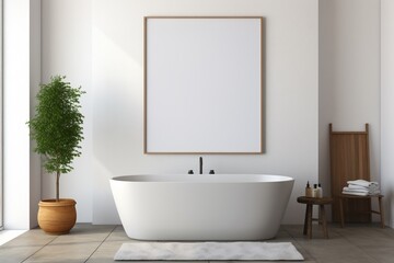 Naklejka na ściany i meble Modern Aesthetic Bathroom Interior Design Created with Generative AI
