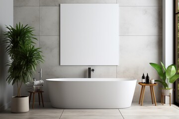 Fototapeta premium Modern Aesthetic Bathroom Interior Design Created with Generative AI