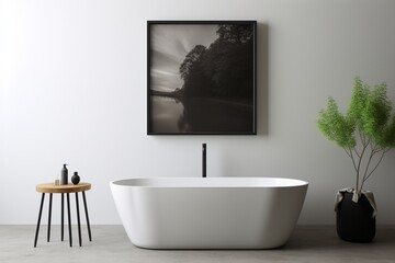Modern Aesthetic Bathroom Interior Design Created with Generative AI