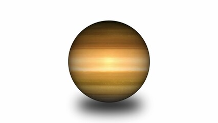 Realistic 3d Saturn planet isolated on white background.