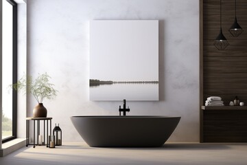 Modern Aesthetic Bathroom Interior Design Created with Generative AI